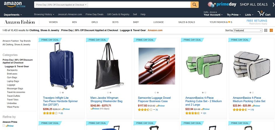 Prime Day Luggage Deals