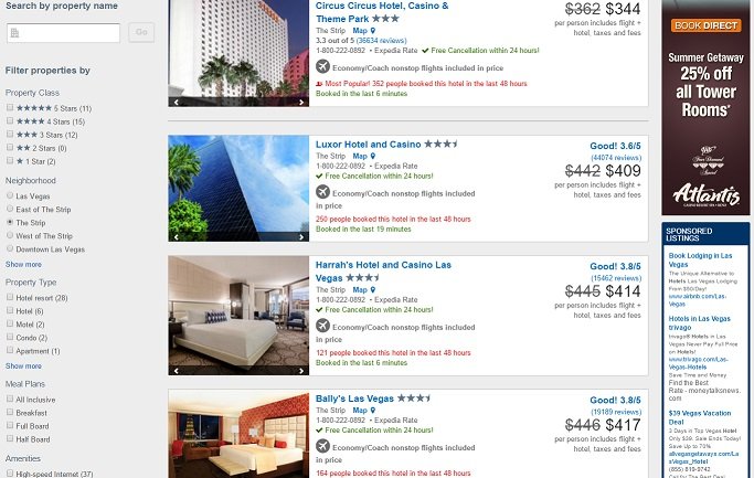 Las Vegas Packages September and October